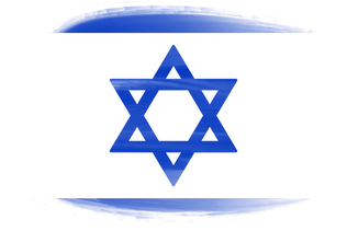 Israel Flag Brushstroke 